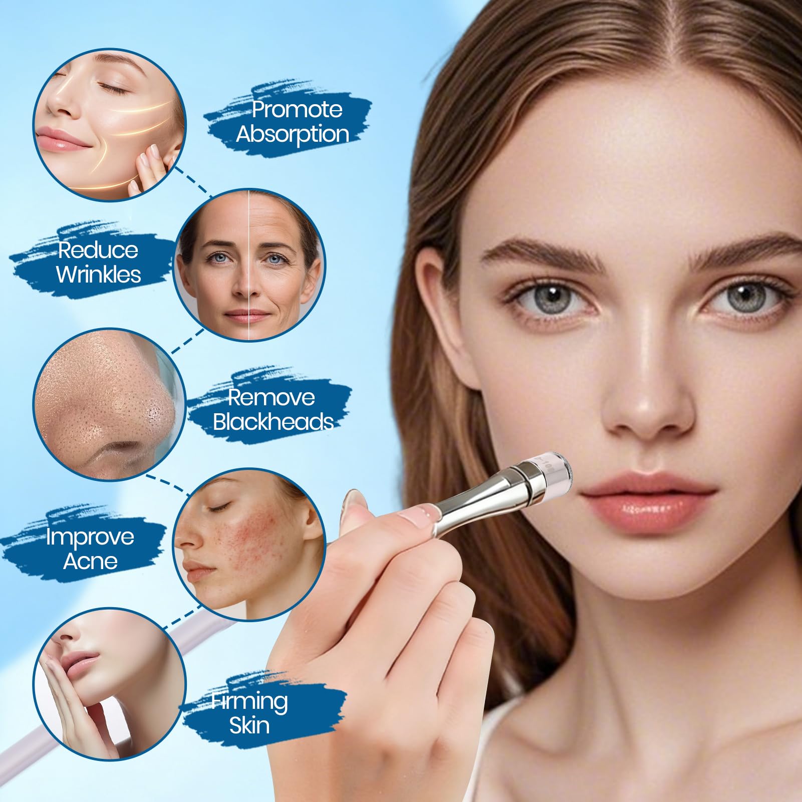 RANNYY fine diamond tip showing high durability construction for safe epidermal exfoliation