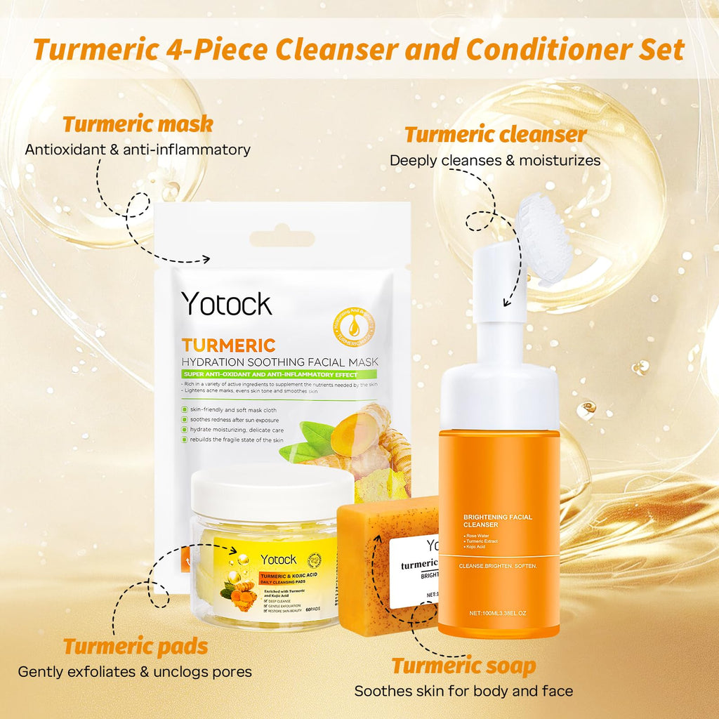 YOTOCK turmeric foaming face wash with built-in brush