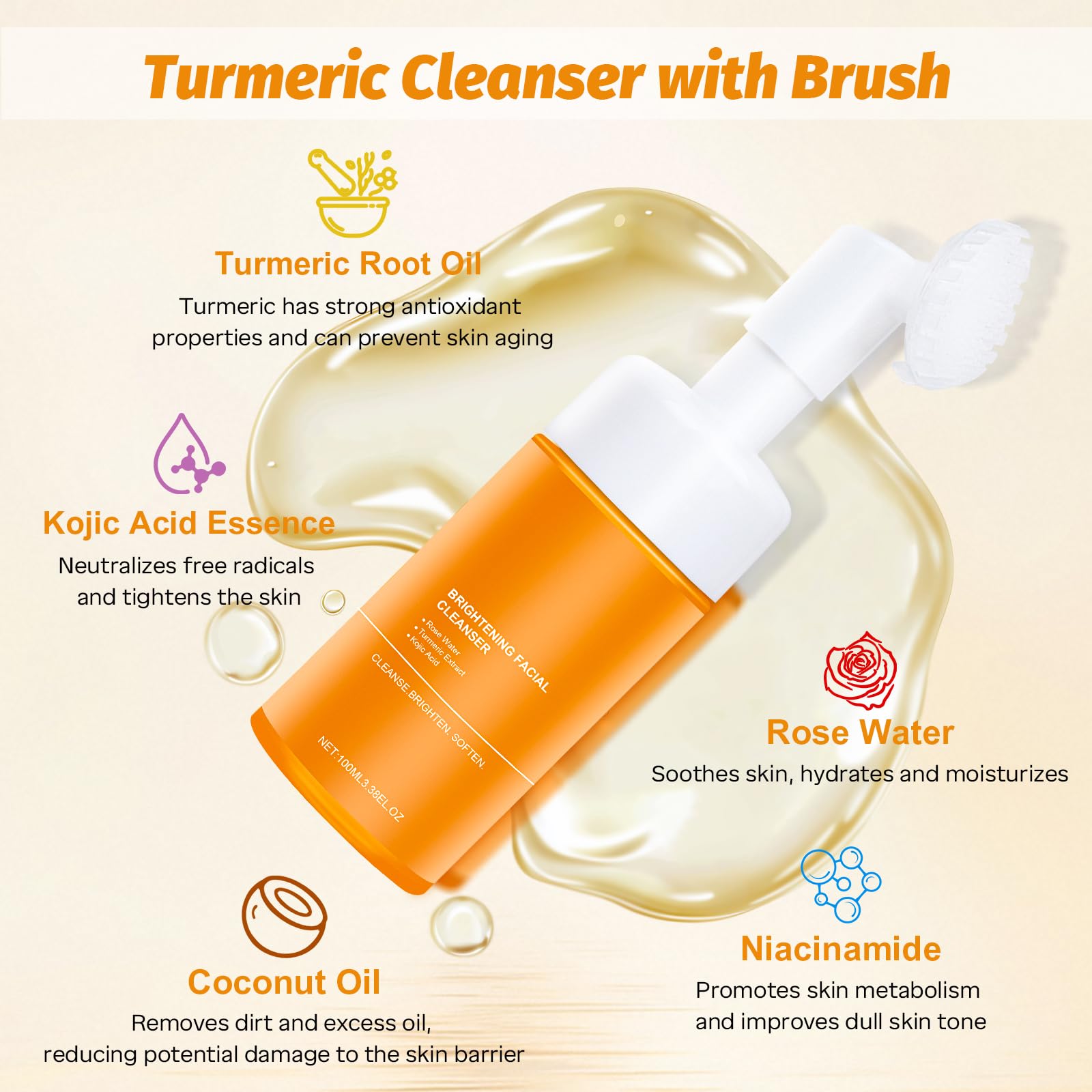 60 pieces turmeric infused facial cleansing pads jar