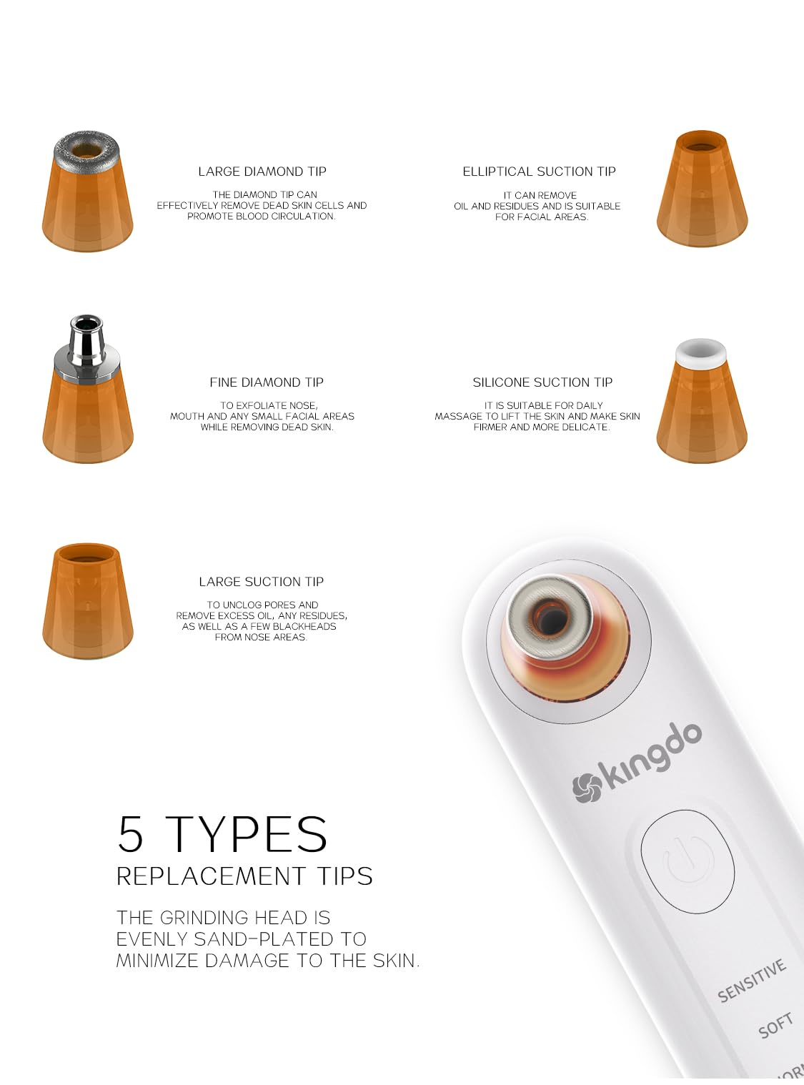 Close up of Kingdo vacuum device suction intensity settings