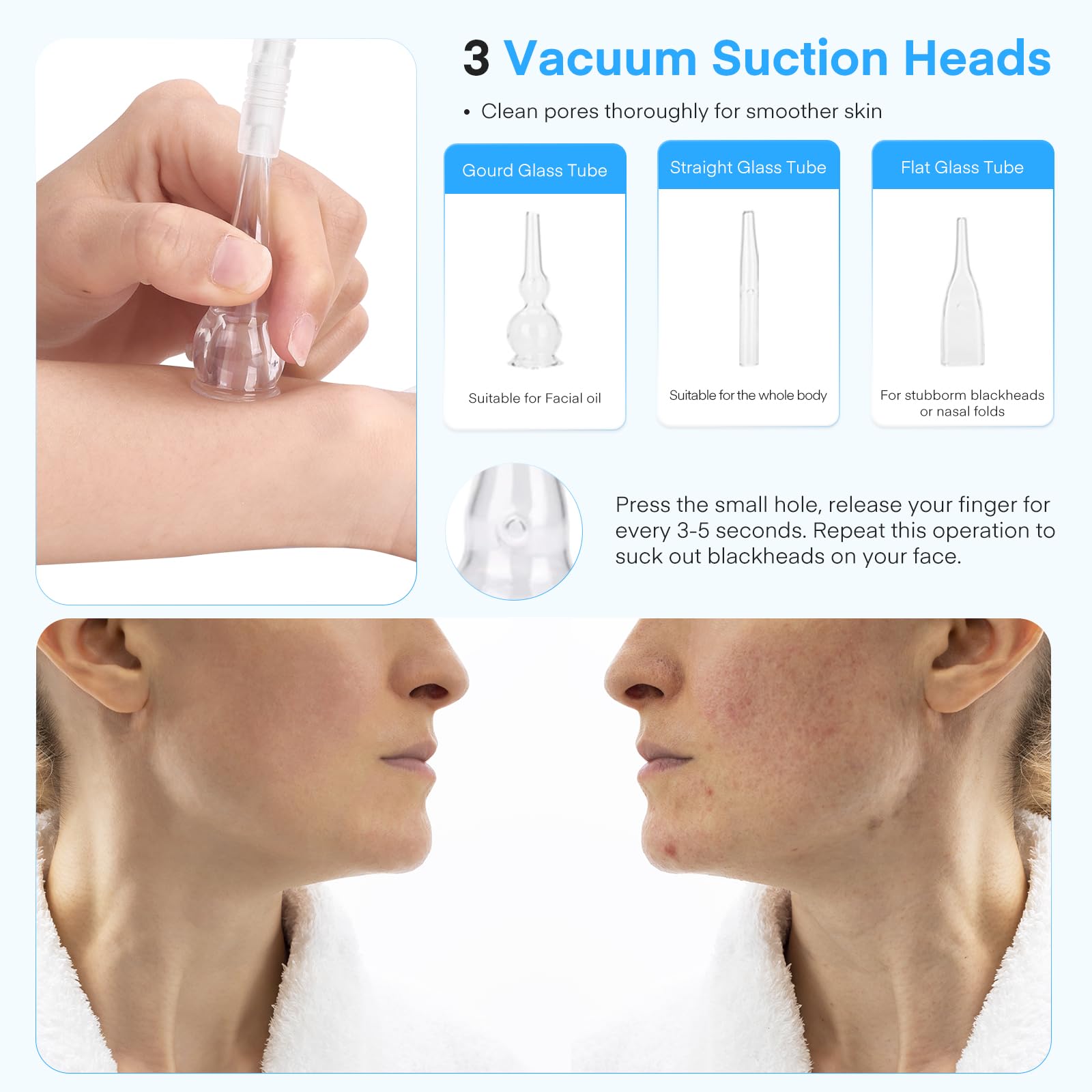 Yofuly skin rejuvenation machine detailing the vacuum suction control knobs and accessories.