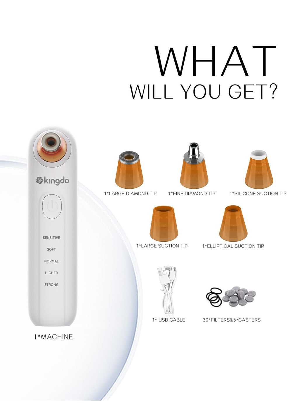 Kingdo 2-in-1 vacuum device package contents