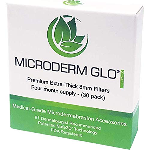 Medical grade microdermabrasion accessories 8mm filter discs close up.