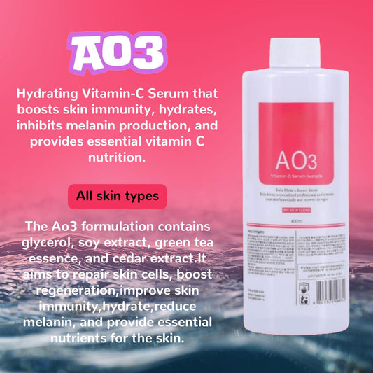Nielies hydradermabrasion facial serum set featuring AS1 SA2 and AO3 formulas.
