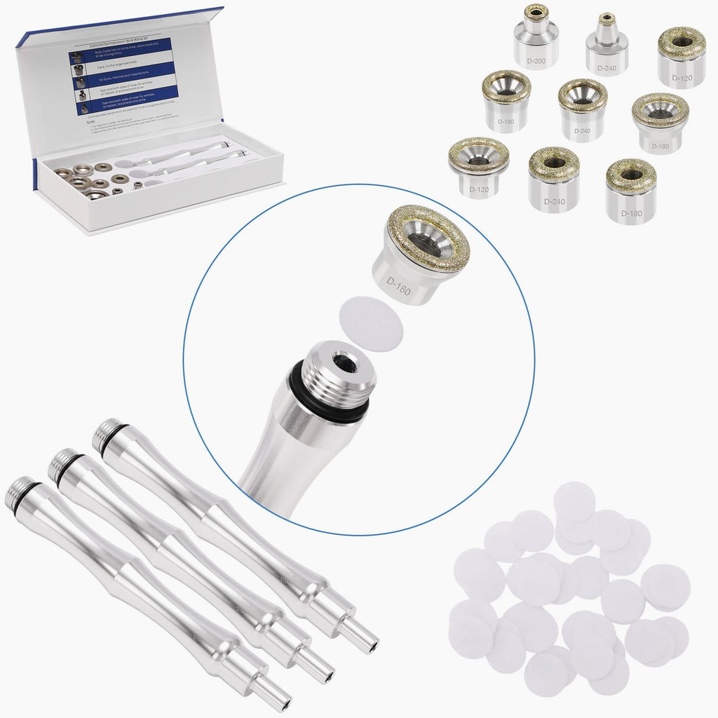 3 ergonomic metal wands for microdermabrasion machine