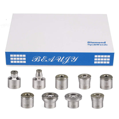 Bemoauty professional facial care kit showing how the cotton filters insert into the metal wands for clean exfoliation.