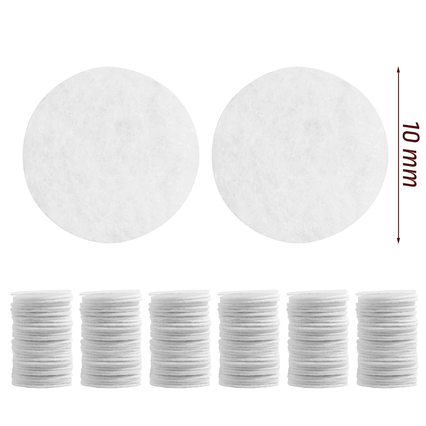 White 10mm replacement filters for facial vacuum beauty machines