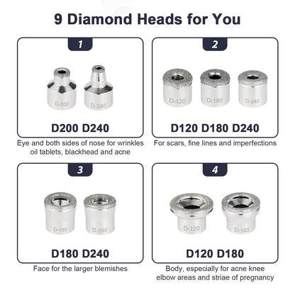 Close up of diamond exfoliation heads