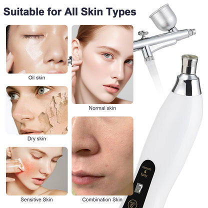 Portable facial dermabrasion device with airbrush