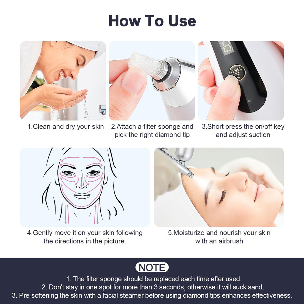 Portable facial exfoliation device packaged with replacement filter rings