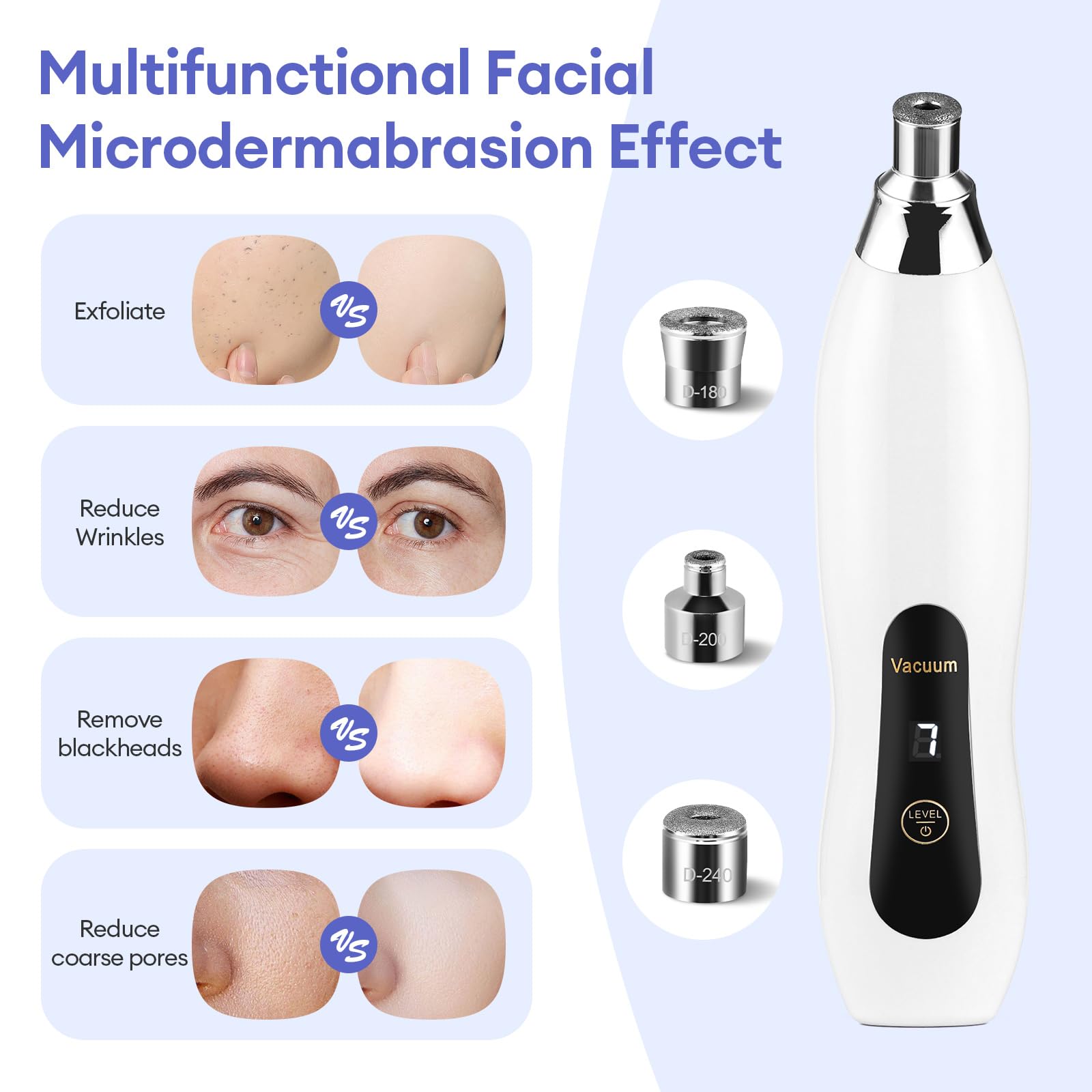 IeBilif professional microdermabrasion device with interchangeable diamond tips.