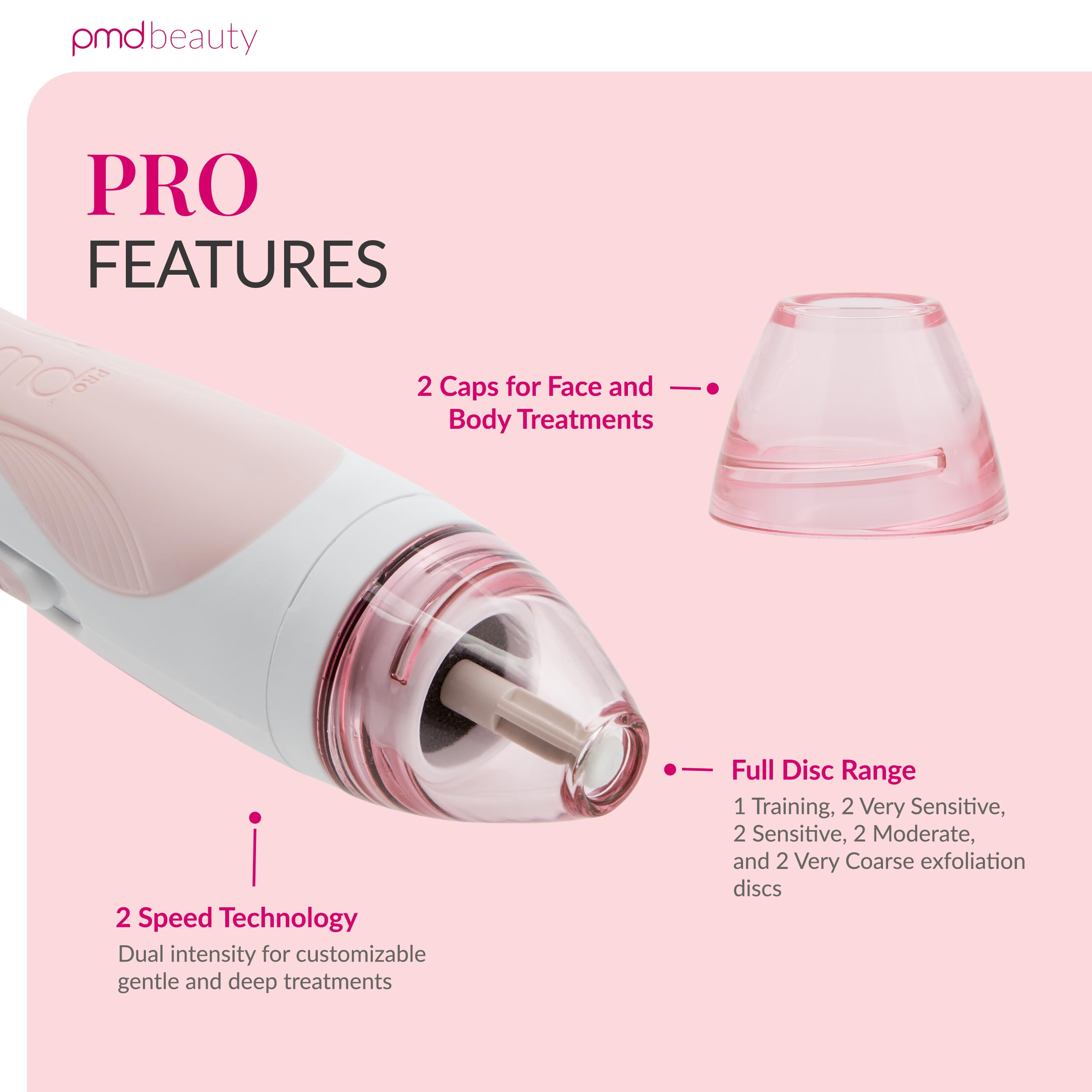 Close up view of the patented spinning disc on the PMD Beauty Pro exfoliator