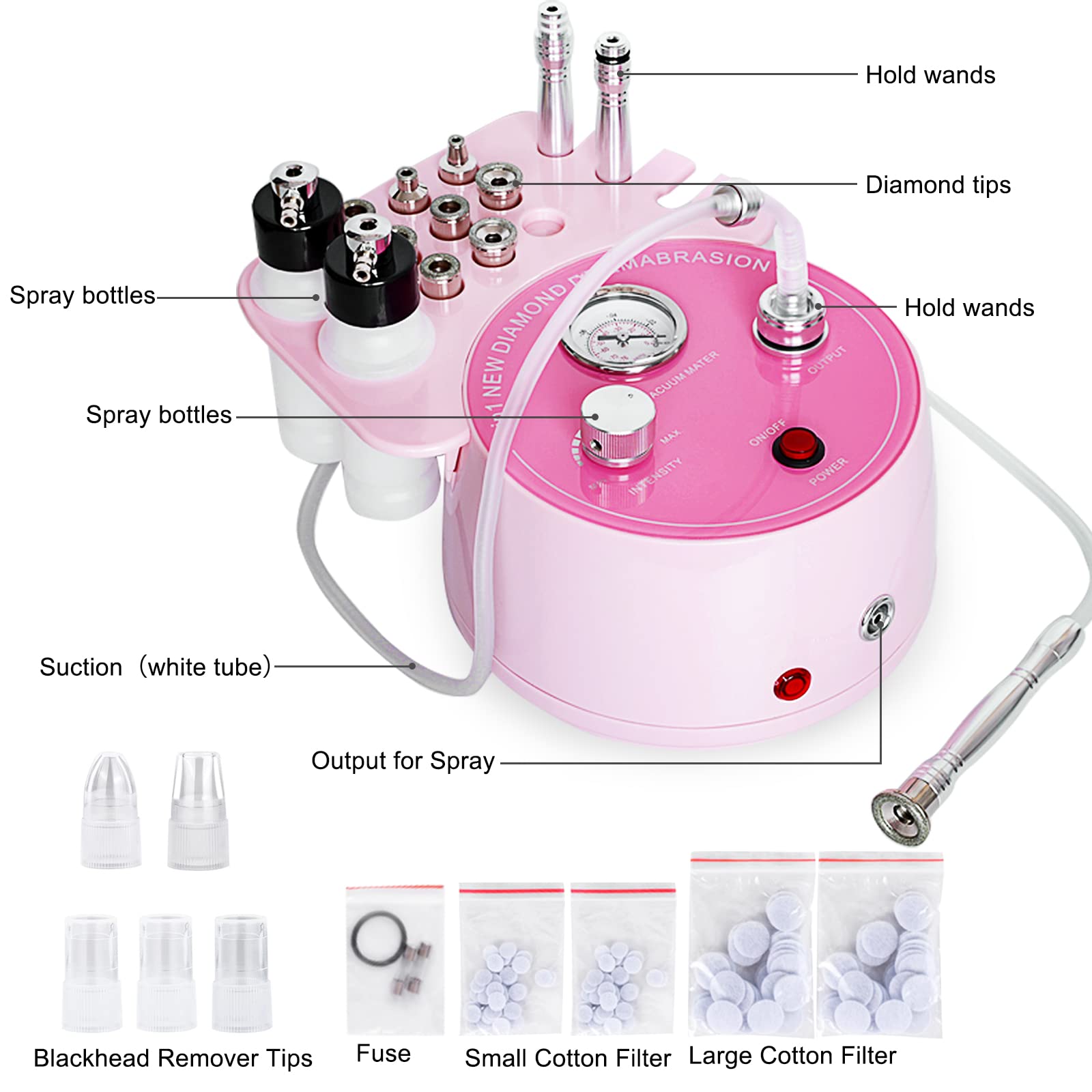 Underneath filter compartment of the professional dermabrasion machine showing regular maintenance area