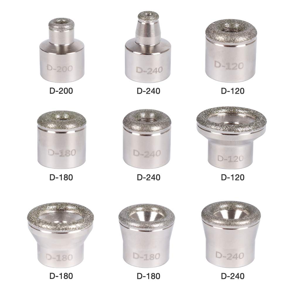 LIARTY diamond tips in various sizes showing fine to coarse grit levels for customized facial exfoliation