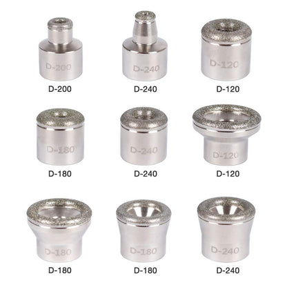 LIARTY diamond tips in various sizes showing fine to coarse grit levels for customized facial exfoliation