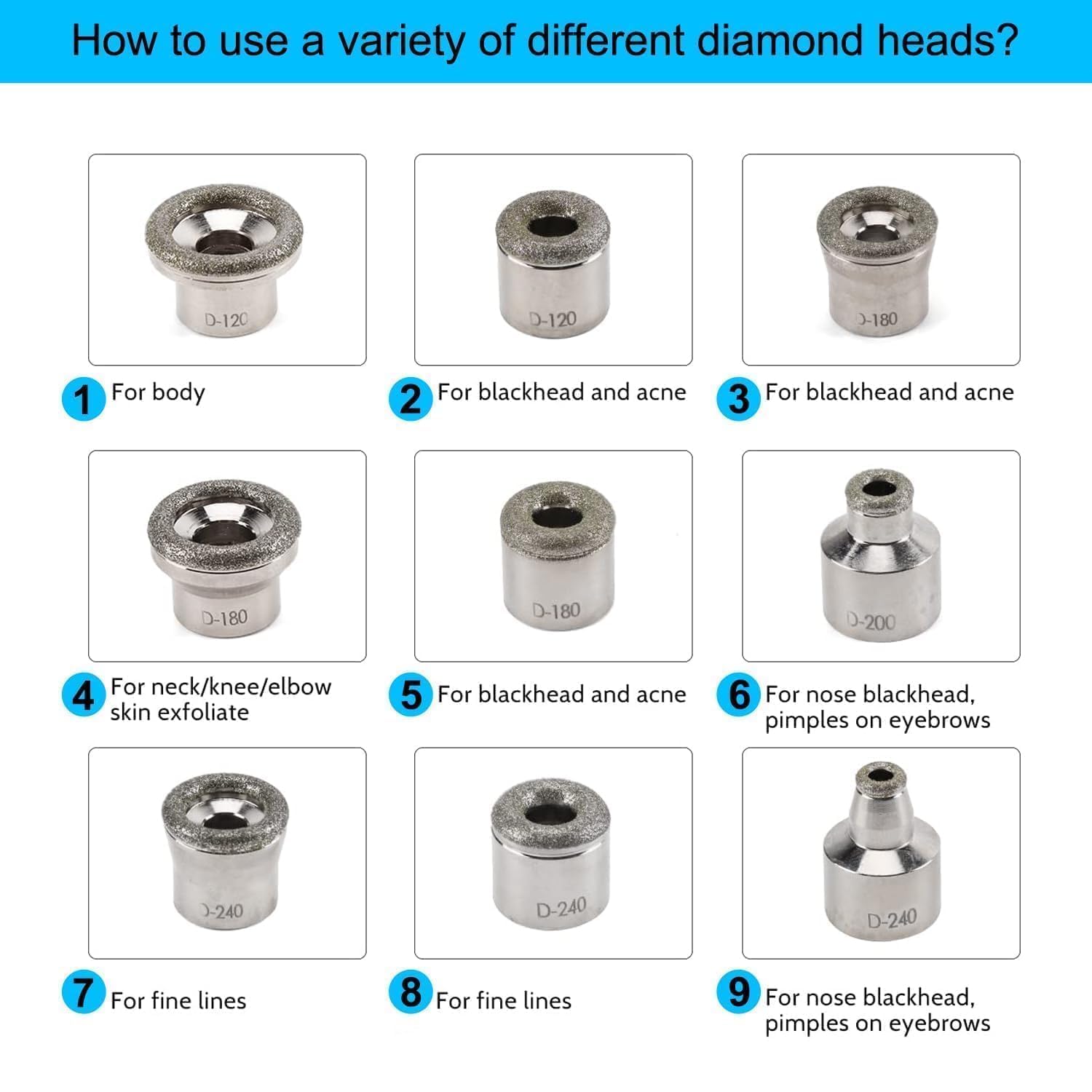 ZEIZOMZER professional microdermabrasion kit with nine replacement diamond tips.