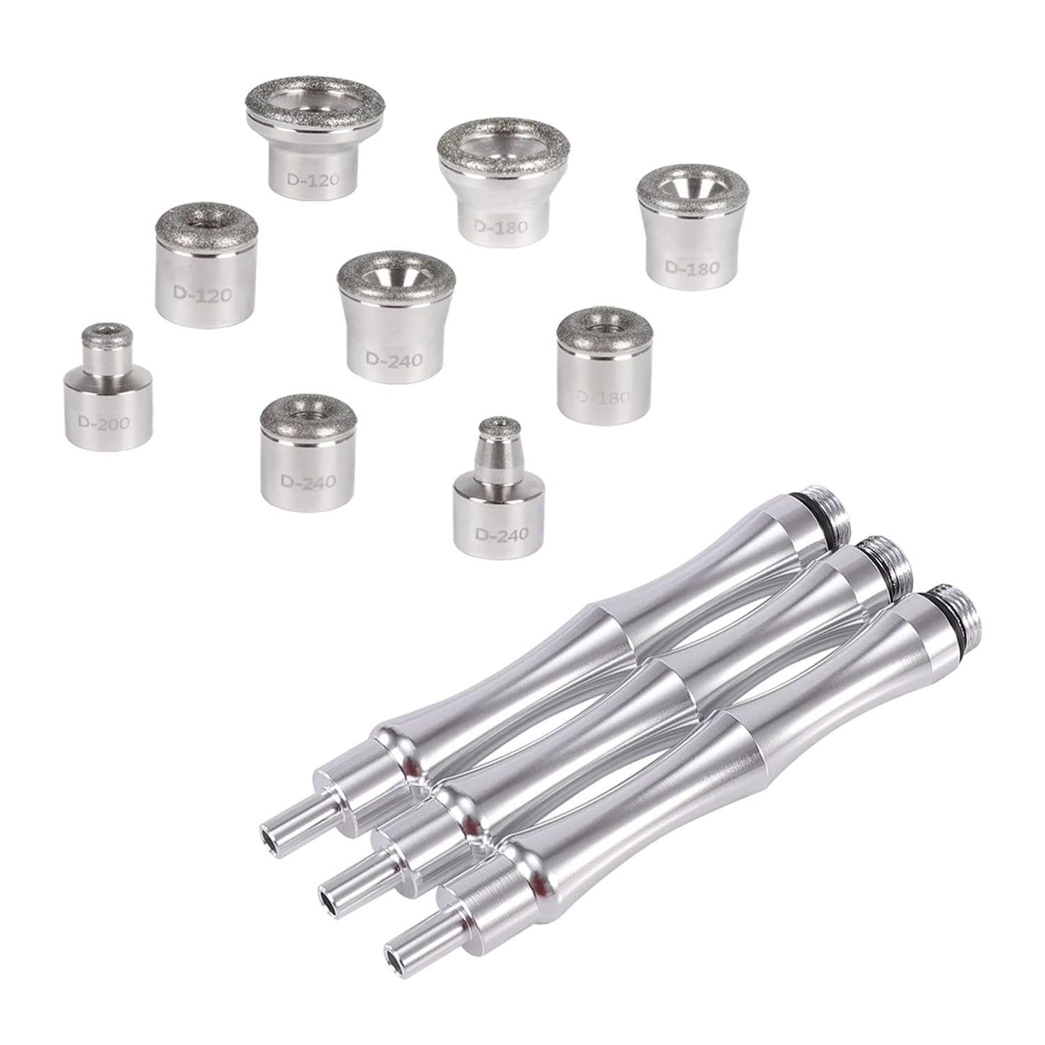 Close up of different grit sizes on the ZEIZOMZER dermabrasion heads.