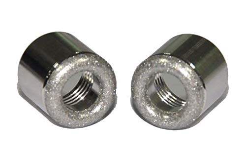 Close up view of the three distinct stainless steel diamond tip sizes showing the fine abrasive grit coating.