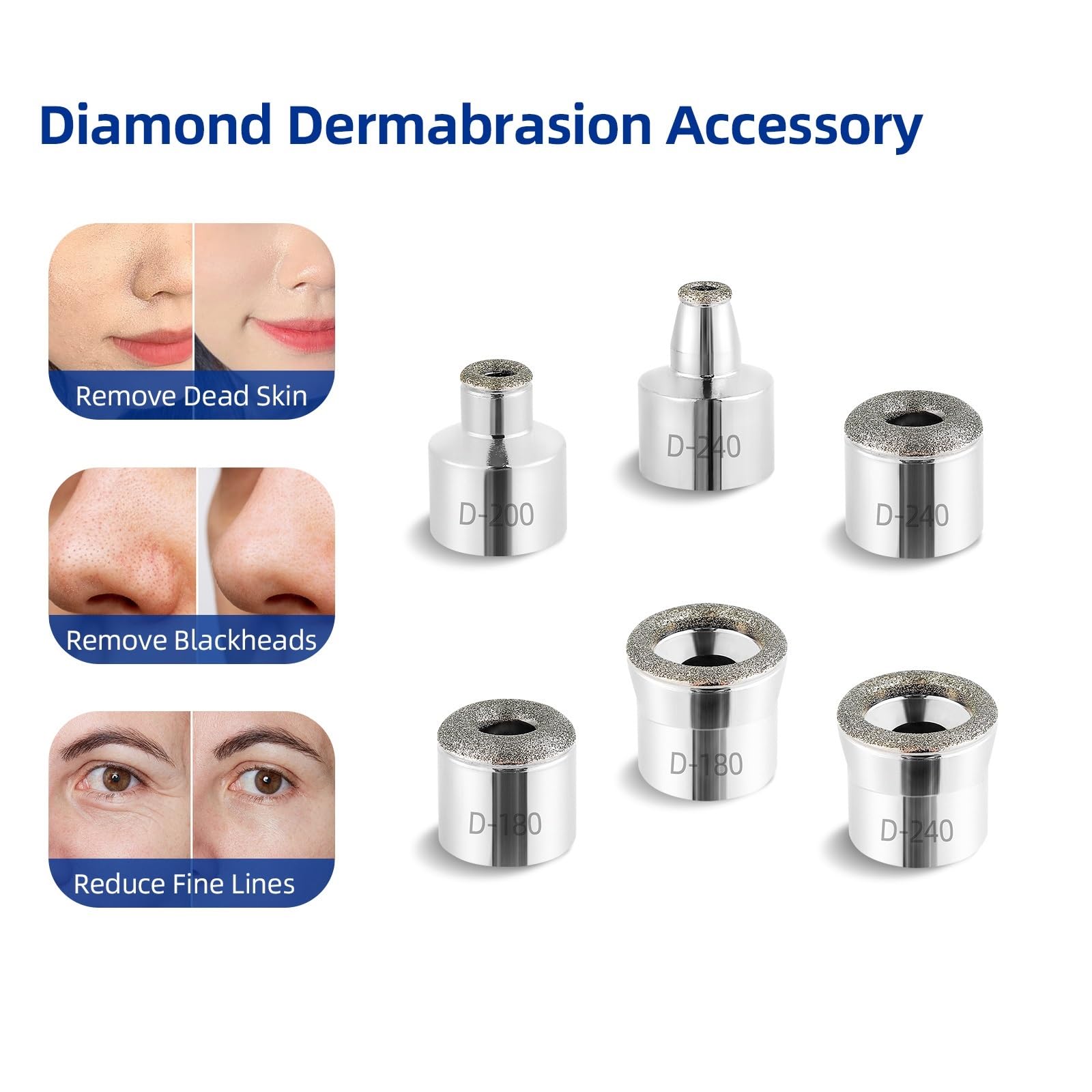 Durable diamond encrusted skin exfoliation tips top view