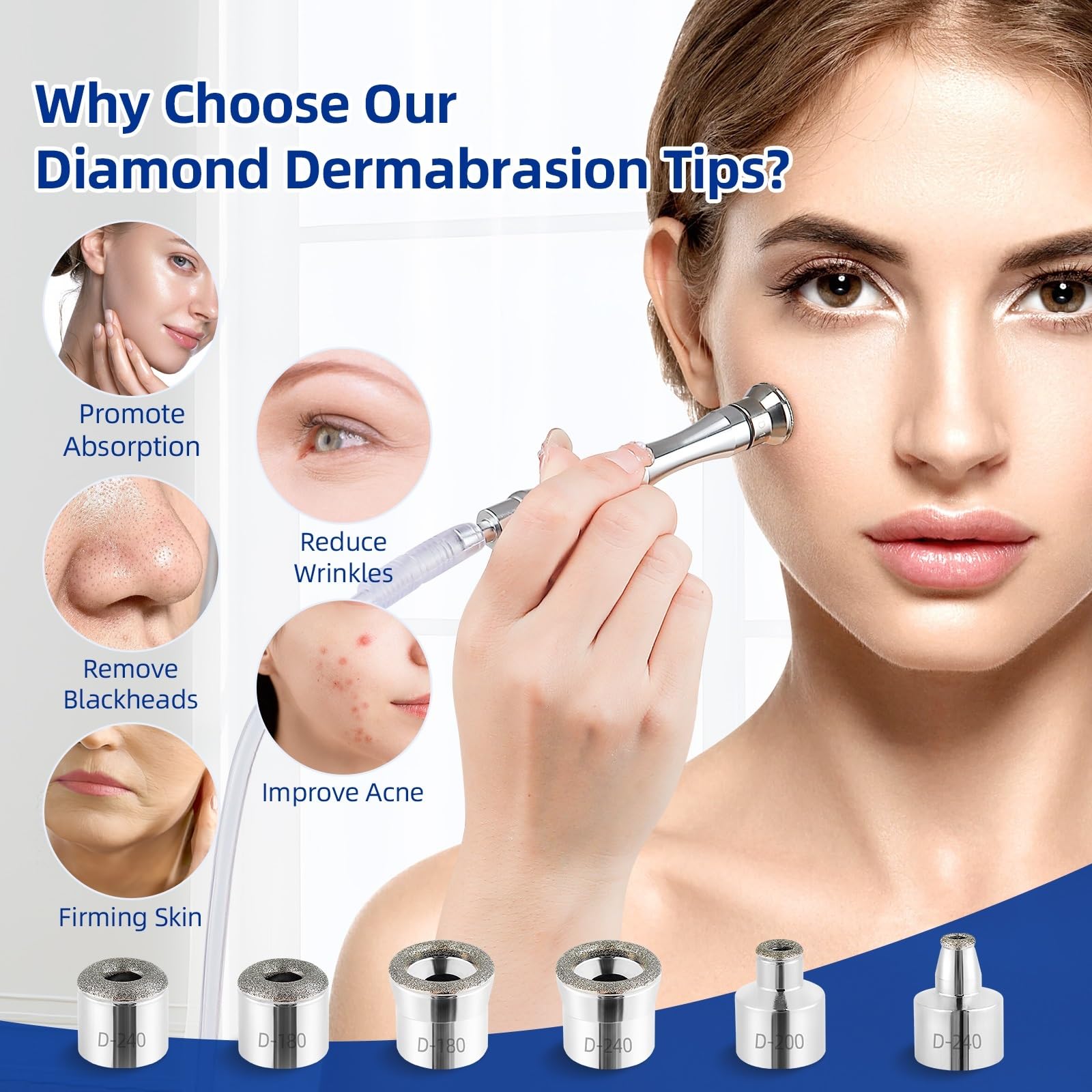 Unoisetion facial dermabrasion accessory kit display