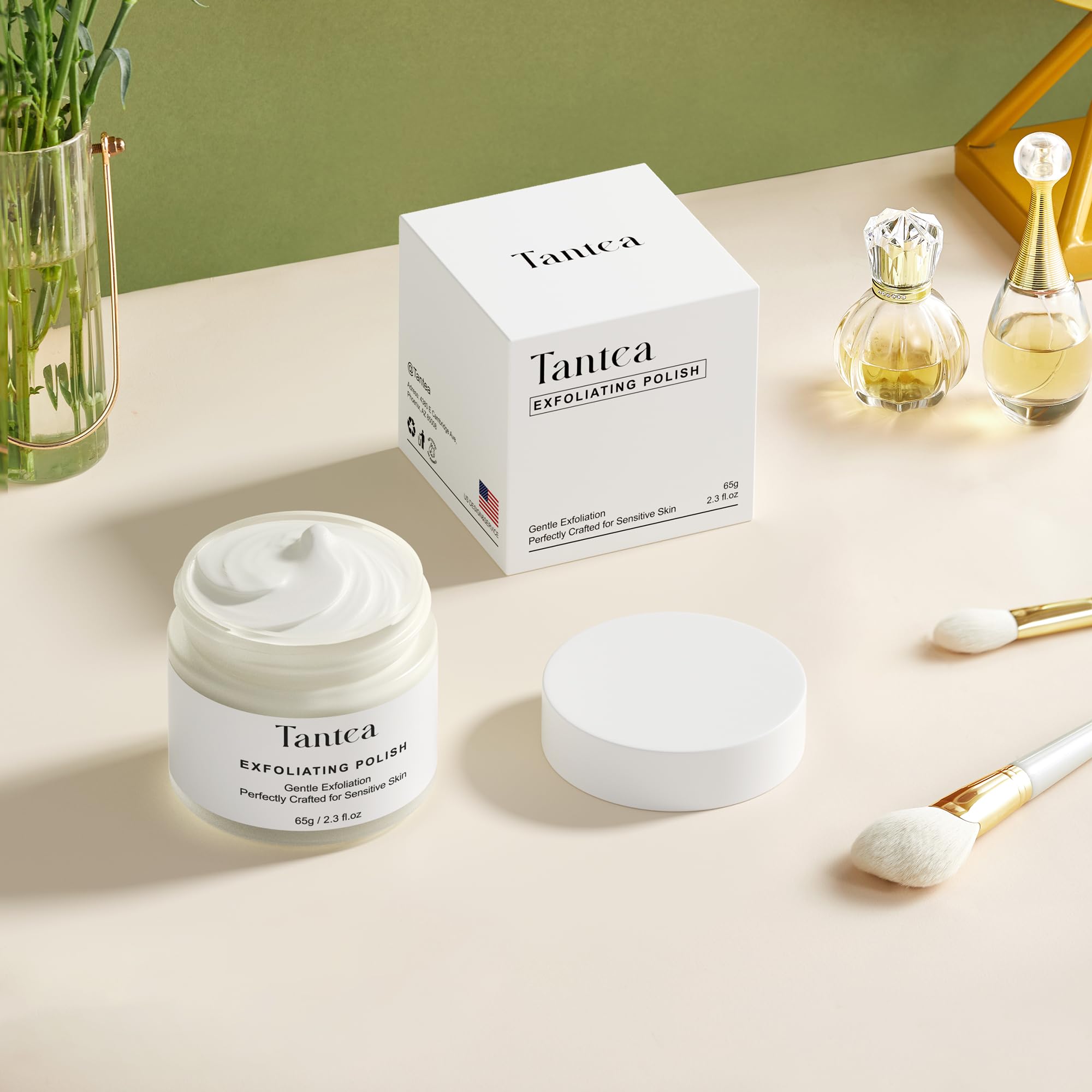 Tantea Exfoliating Polish with rice extract showing creamy texture