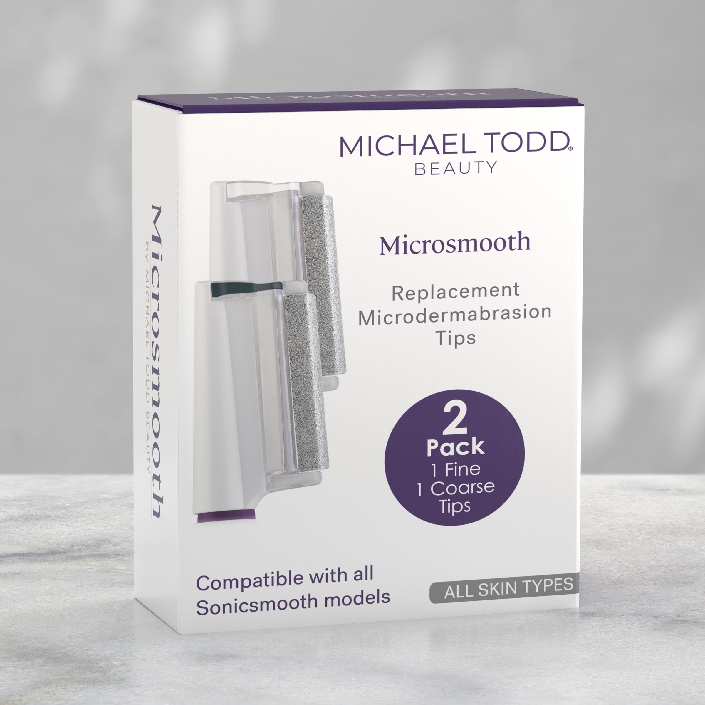 Close-up view of the diamond-coated exfoliating edge on the Michael Todd Beauty refills.