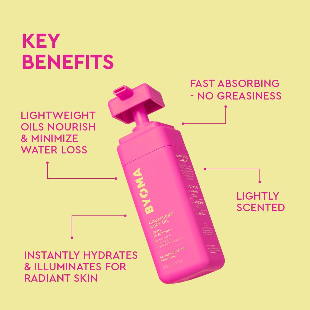Texture of Byoma Nourishing Body Oil on skin