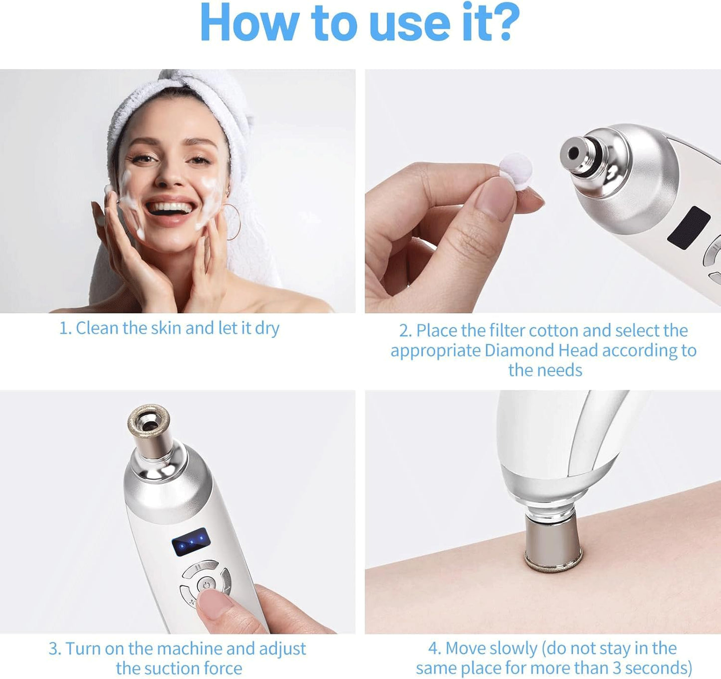 Packaging box of the Mcwdoit professional microdermabrasion machine showcasing authentic product contents
