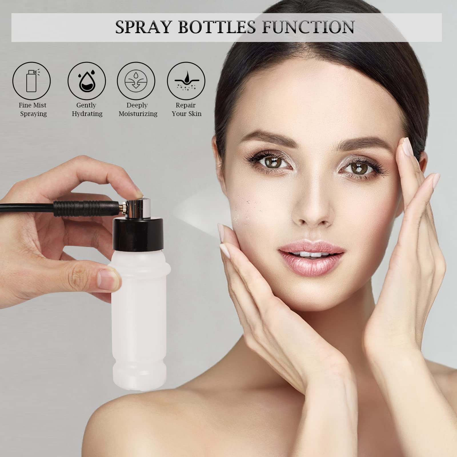 Complete product setup of the 3 in 1 professional dermabrasion system including cotton filters and accessories for home salon use