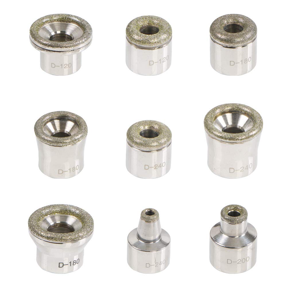 Close-up of the assorted grit sizes on the UNOISETION facial peel replacement heads.