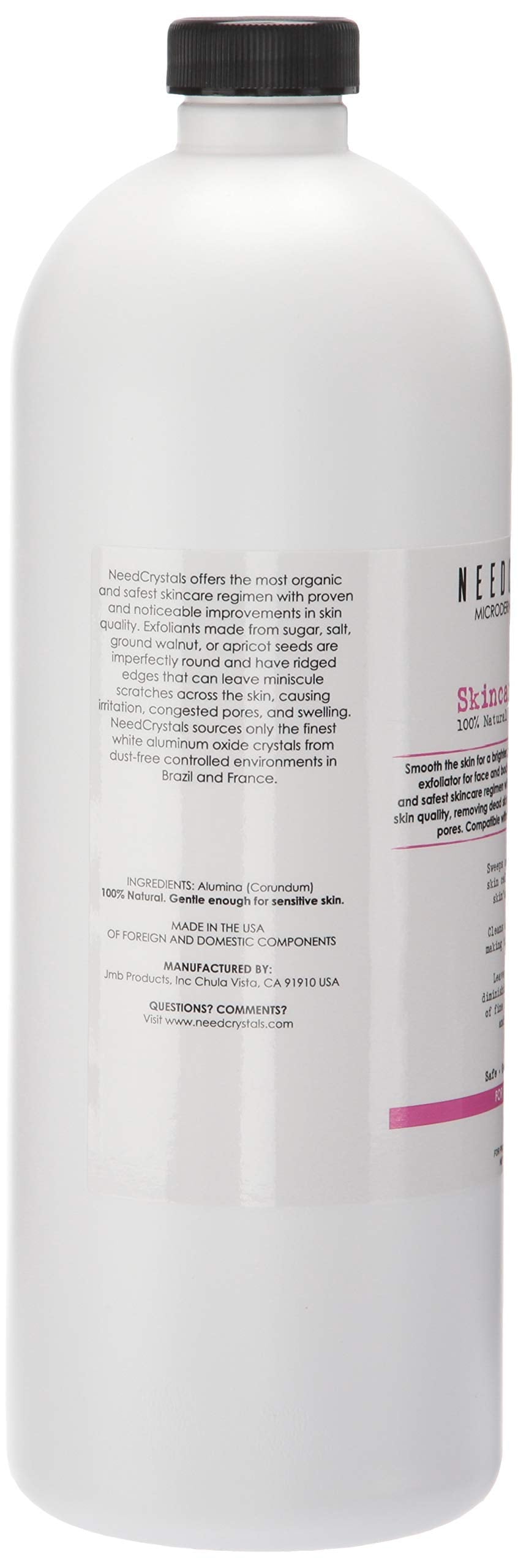 NeedCrystals 120 grit aluminum oxide powder texture close up for skin resurfacing treatment