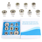Various sizes of stainless steel dermabrasion heads