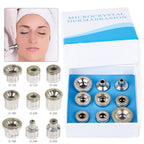 Complete 9 piece microdermabrasion tip kit components
