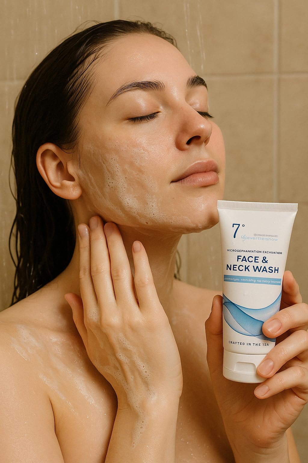 EVERCLEARNOW professional quality face and neck exfoliator container back label with directions
