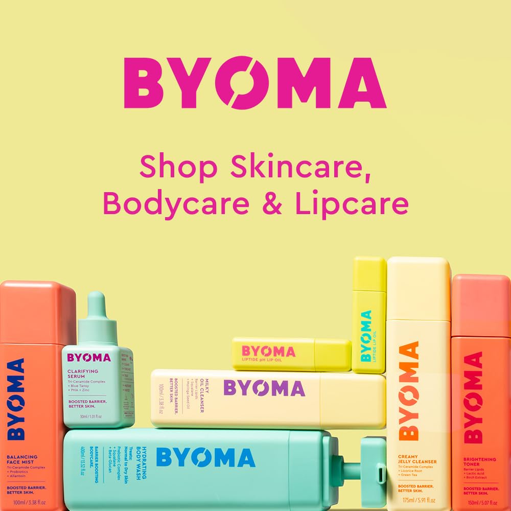 Back view of Byoma body care set showing ingredients and details.