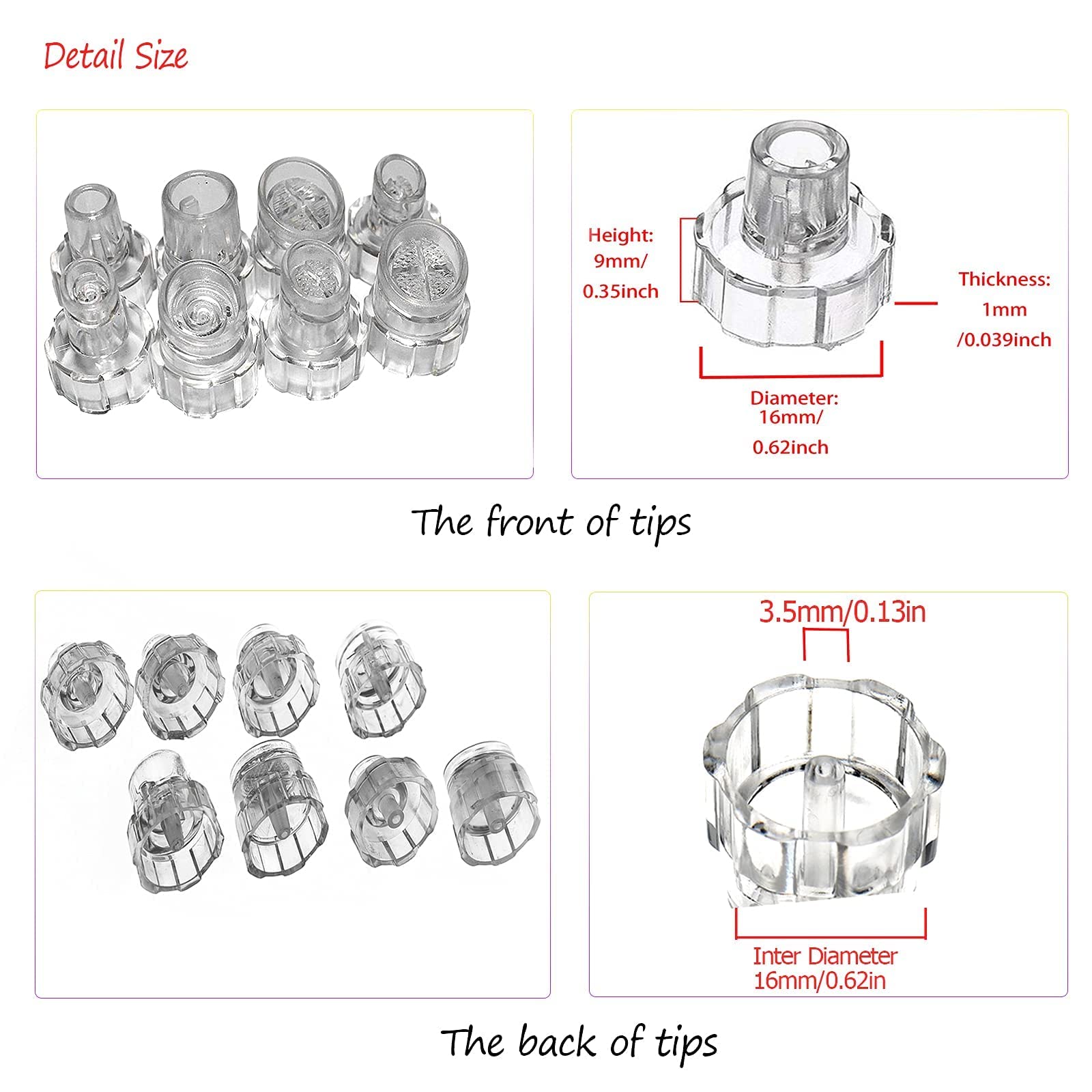 Elitzia hydro dermabrasion replacement tips spiral design close up view