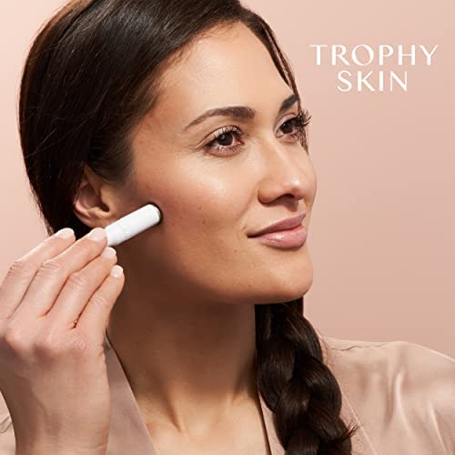 Trophy Skin microdermabrasion replacement filters pack laid flat showing one hundred count quantity.