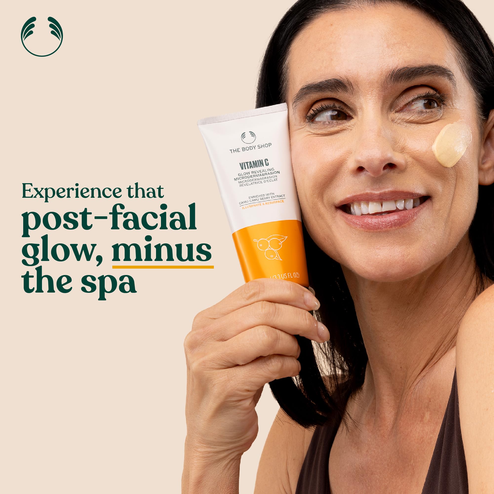 Indian skincare routine layout featuring the 100ml Vitamin C microdermabrasion tube.