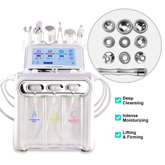 OIJIIE professional hydro-dermabrasion facial machine with various peeling attachments arranged neatly
