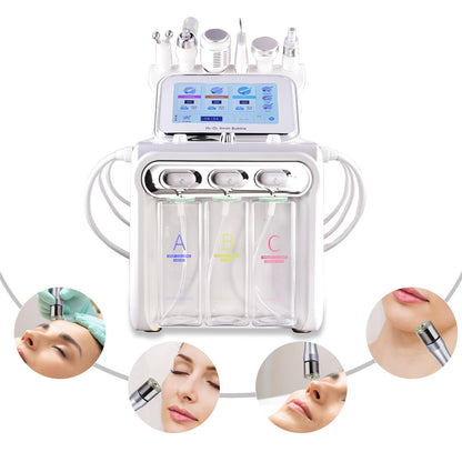 Close up of the diamond microdermabrasion tips and skin scrubber handle of the OIJIIE beauty device