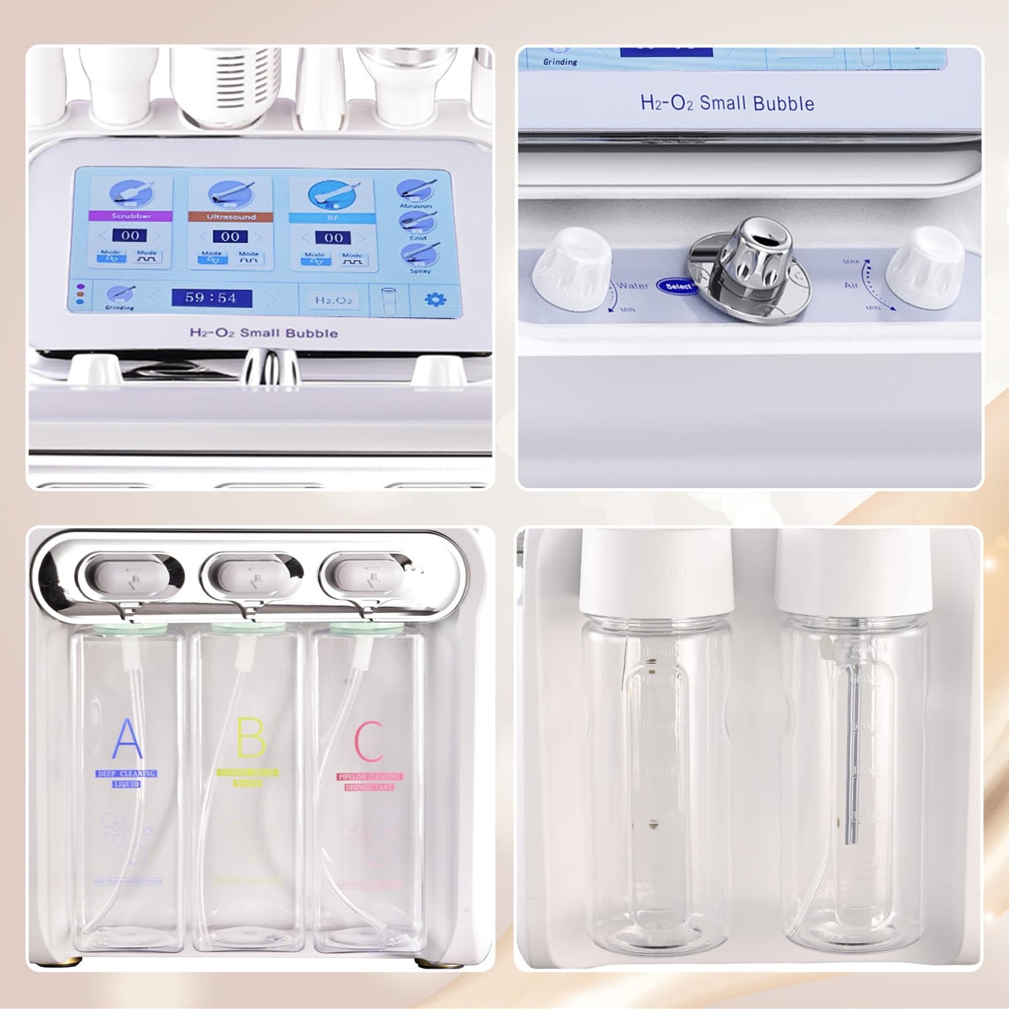 The premium touch control display panel of the OIJIIE microdermabrasion device in operation