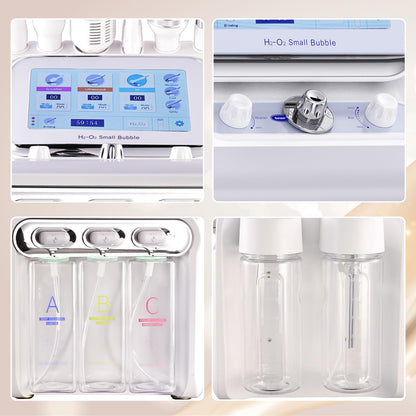The premium touch control display panel of the OIJIIE microdermabrasion device in operation