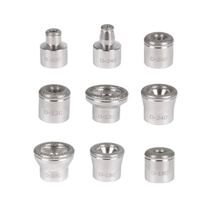 Authentic ZUOU facial dermabrasion tool kit containing 9 pieces of durable aluminum alloy tips