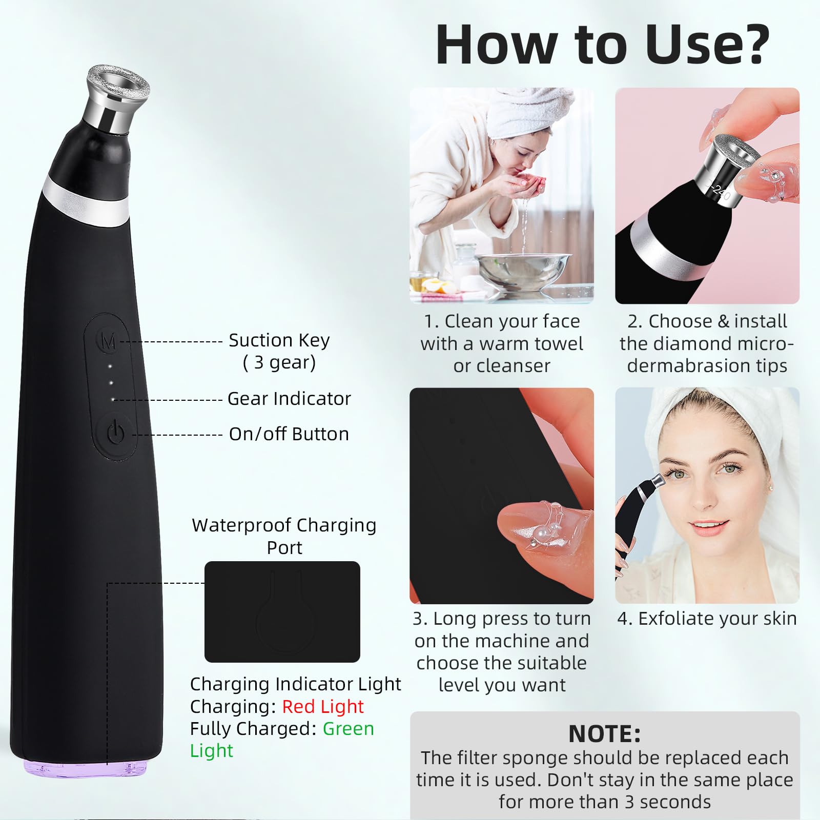 IeBilif blackhead removal machine being used for deep pore cleaning