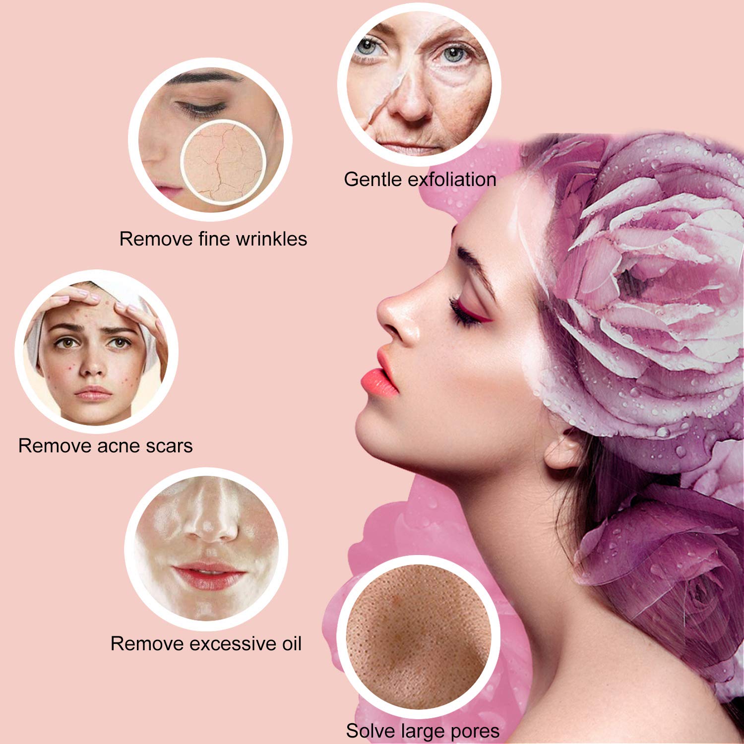 Yofuly professional skin care equipment kit displayed with all three metal wands and nine interchangeable tips.