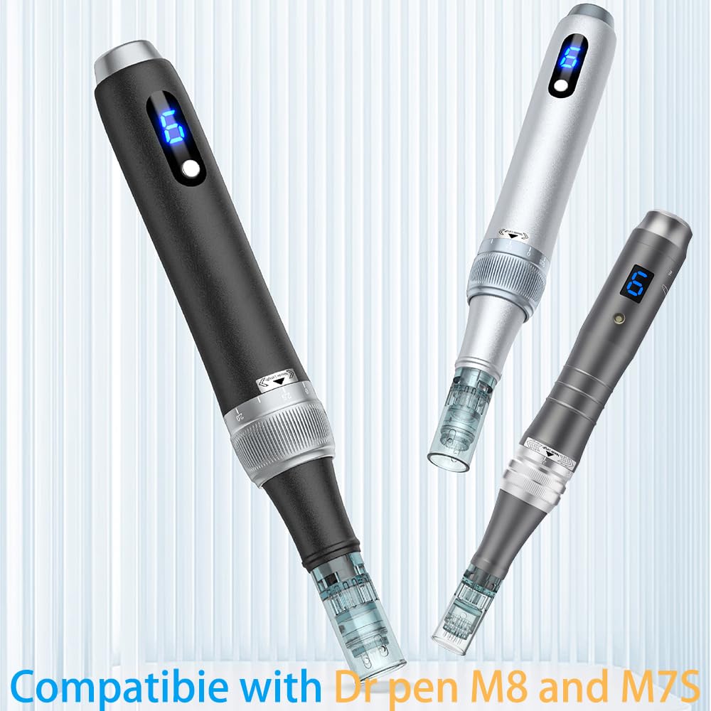 Close up of bayonet slot connection on microneedling cartridges twenty piece pack