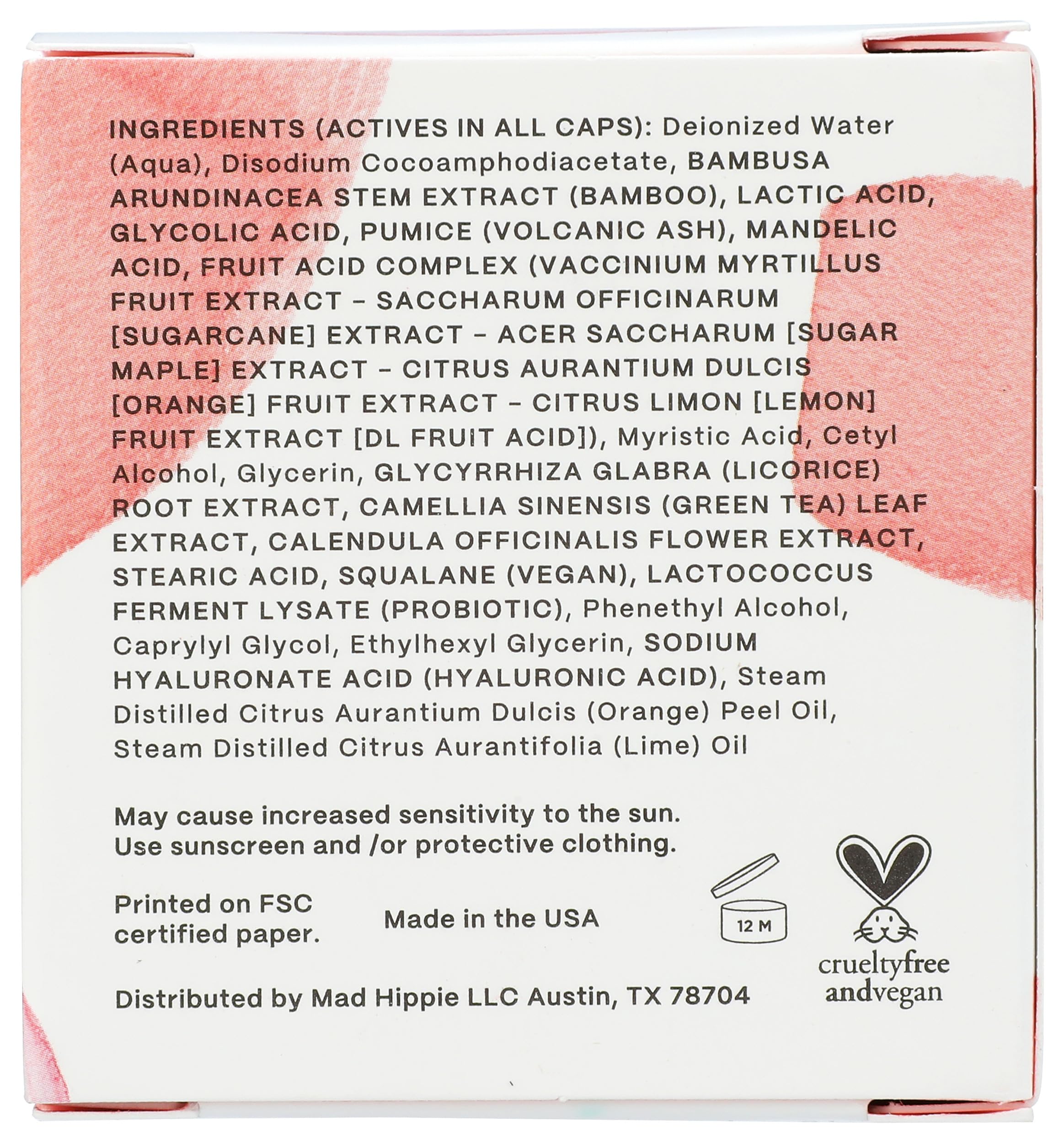 Mad Hippie dual action facial scrub texture showing bamboo and volcanic ash granules