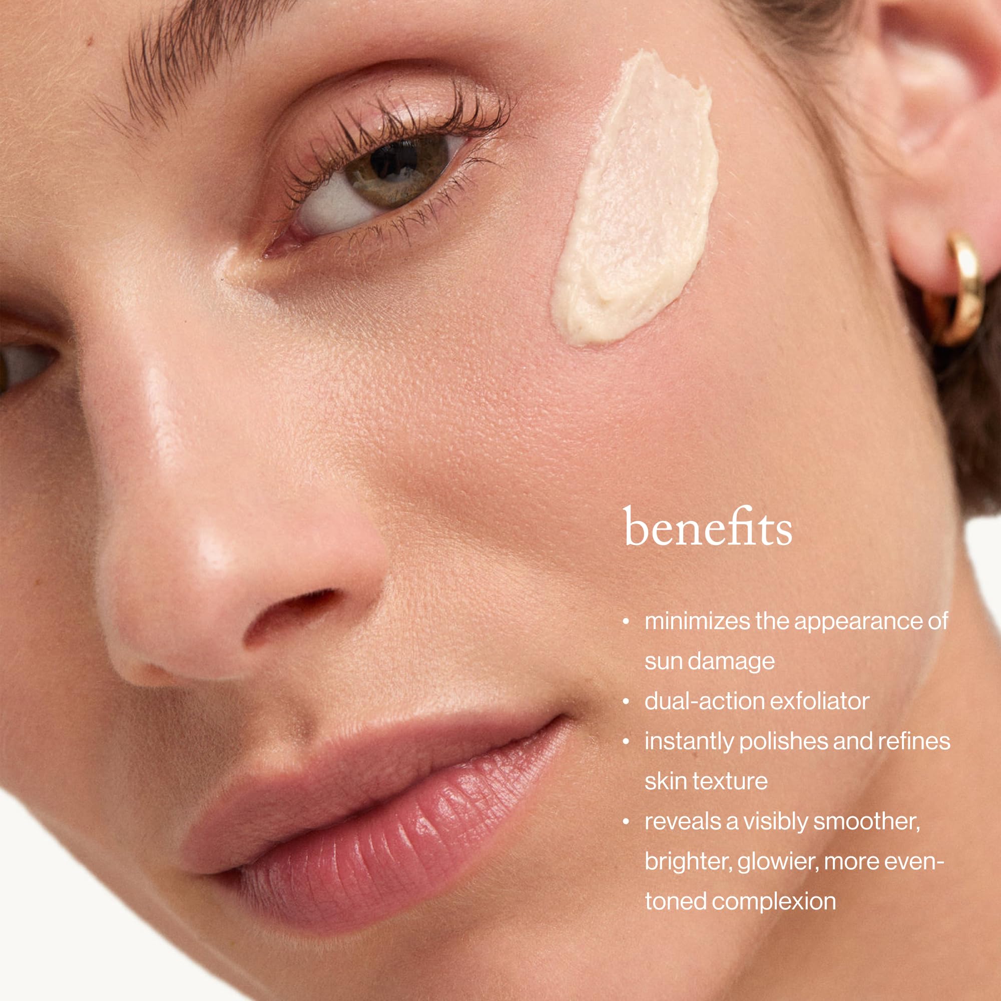 Goop Beauty micro exfoliating minerals and glycolic acid scrub on damp skin