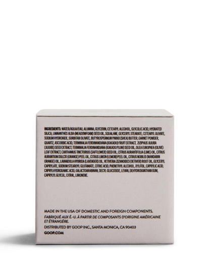 Goop Beauty Microderm half fluid ounce jar with cap off showing formula