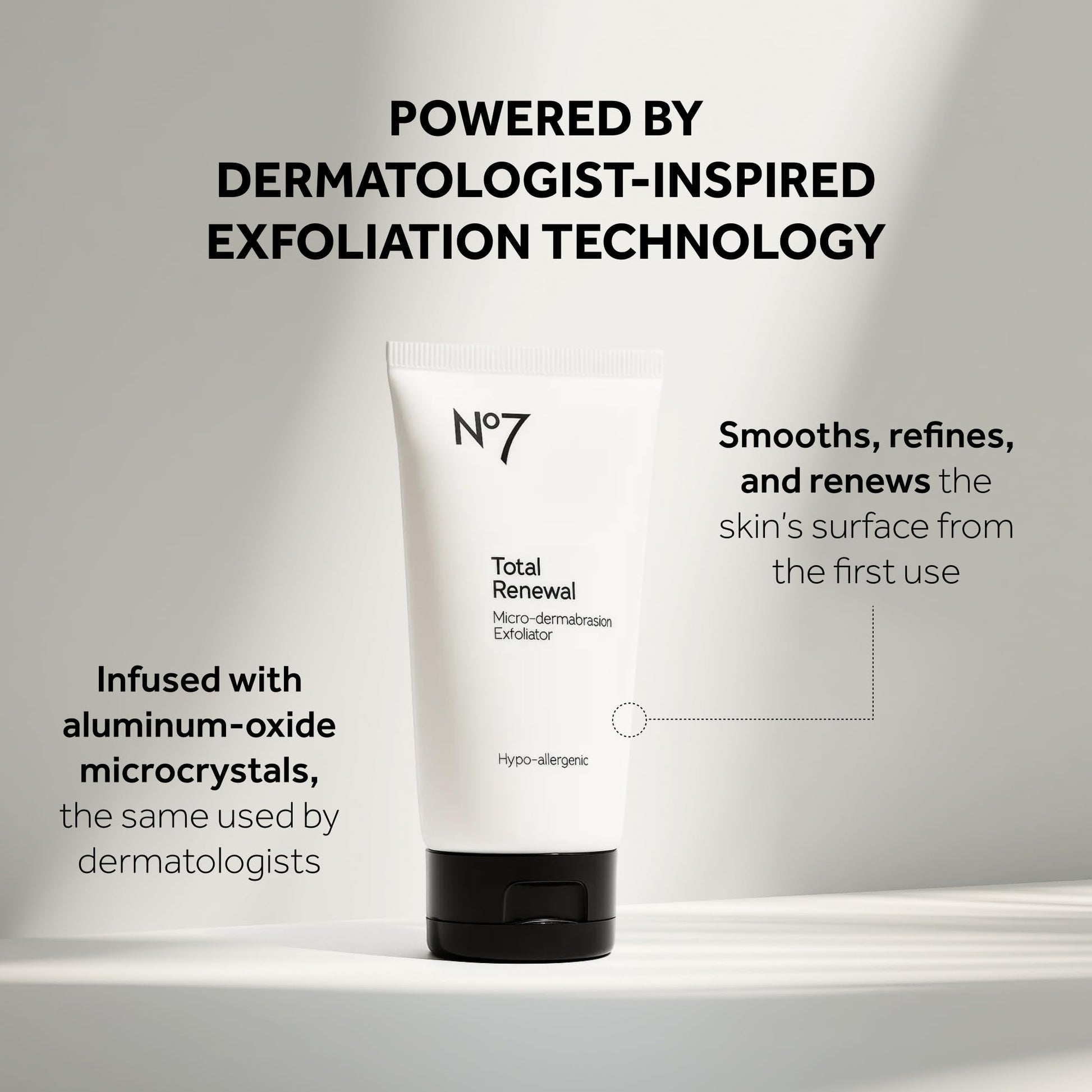Texture shot of the cream-based No7 microdermabrasion exfoliator with aluminum-oxide crystals